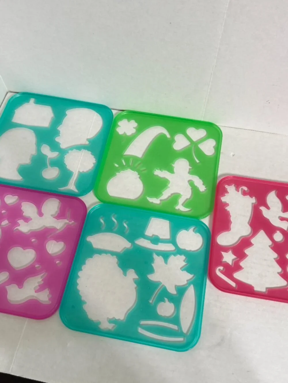 Tuppertoys 1987 Vintage Stencil Art Set 9 Stencils Holidays Tupperware birthday